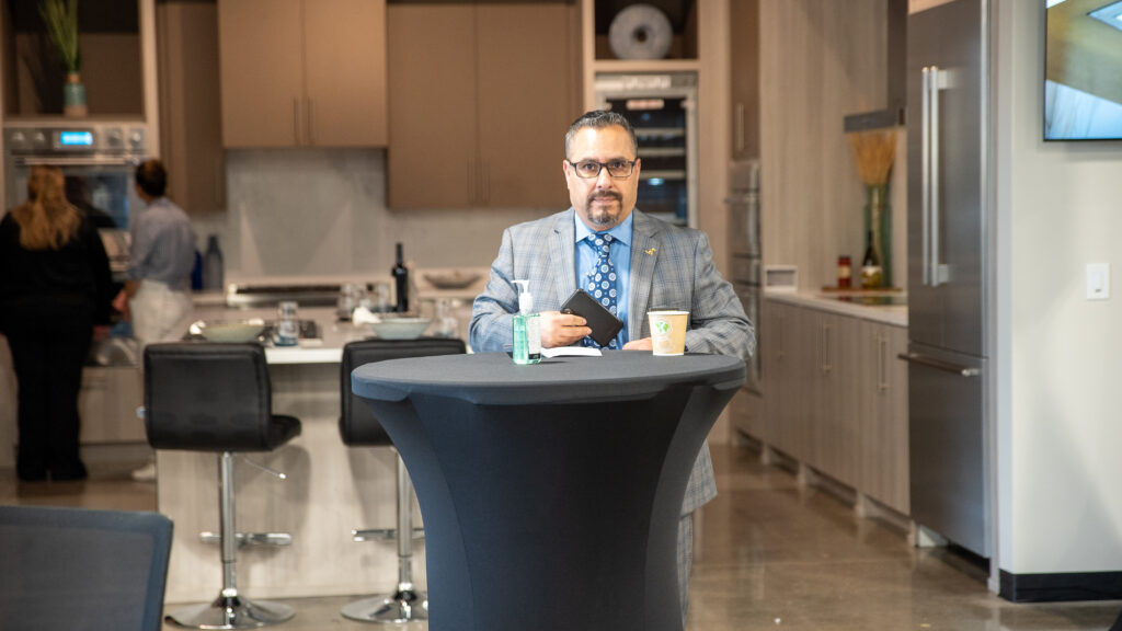 Man sitting at a desk