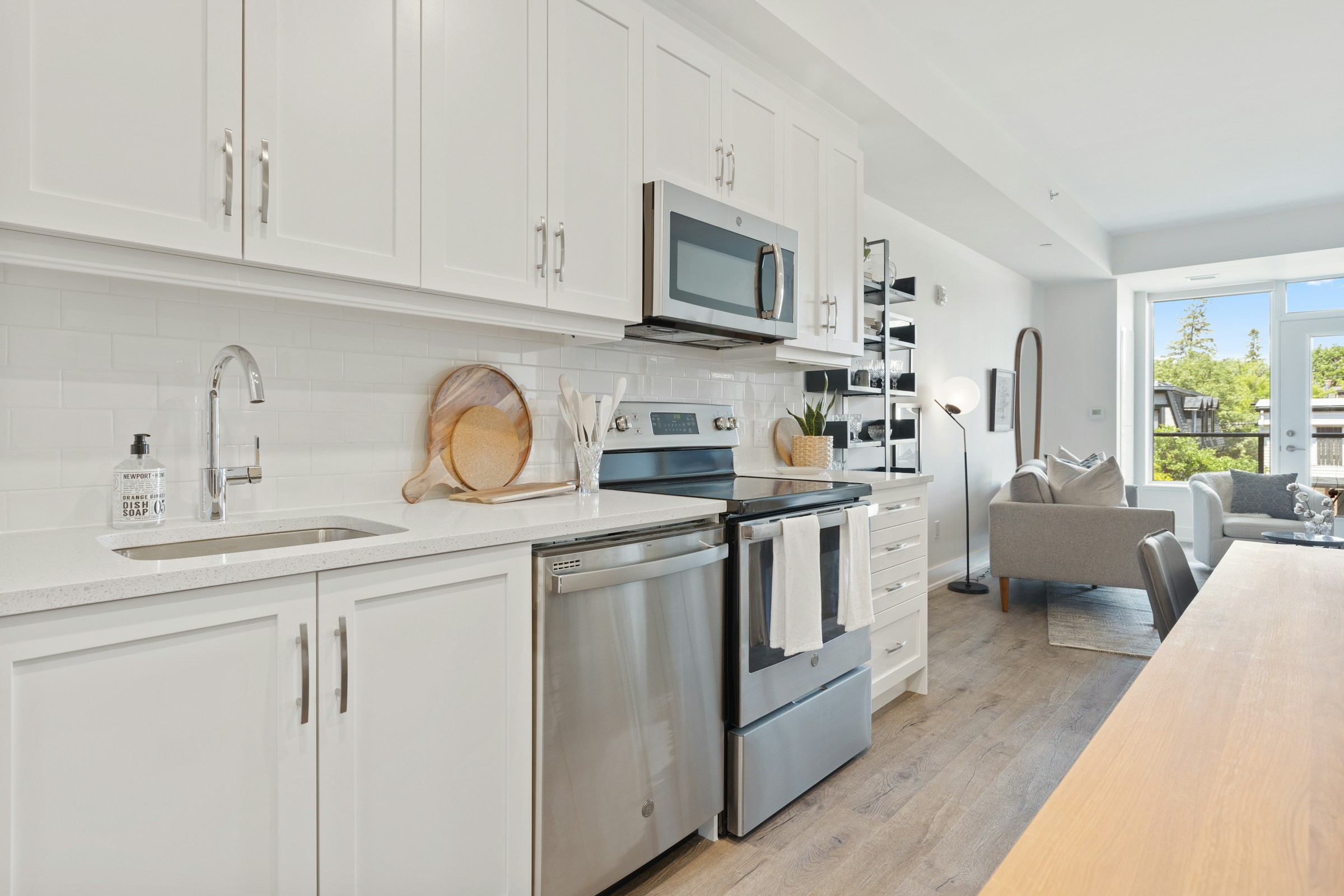 Apartment kitchen and dining area
