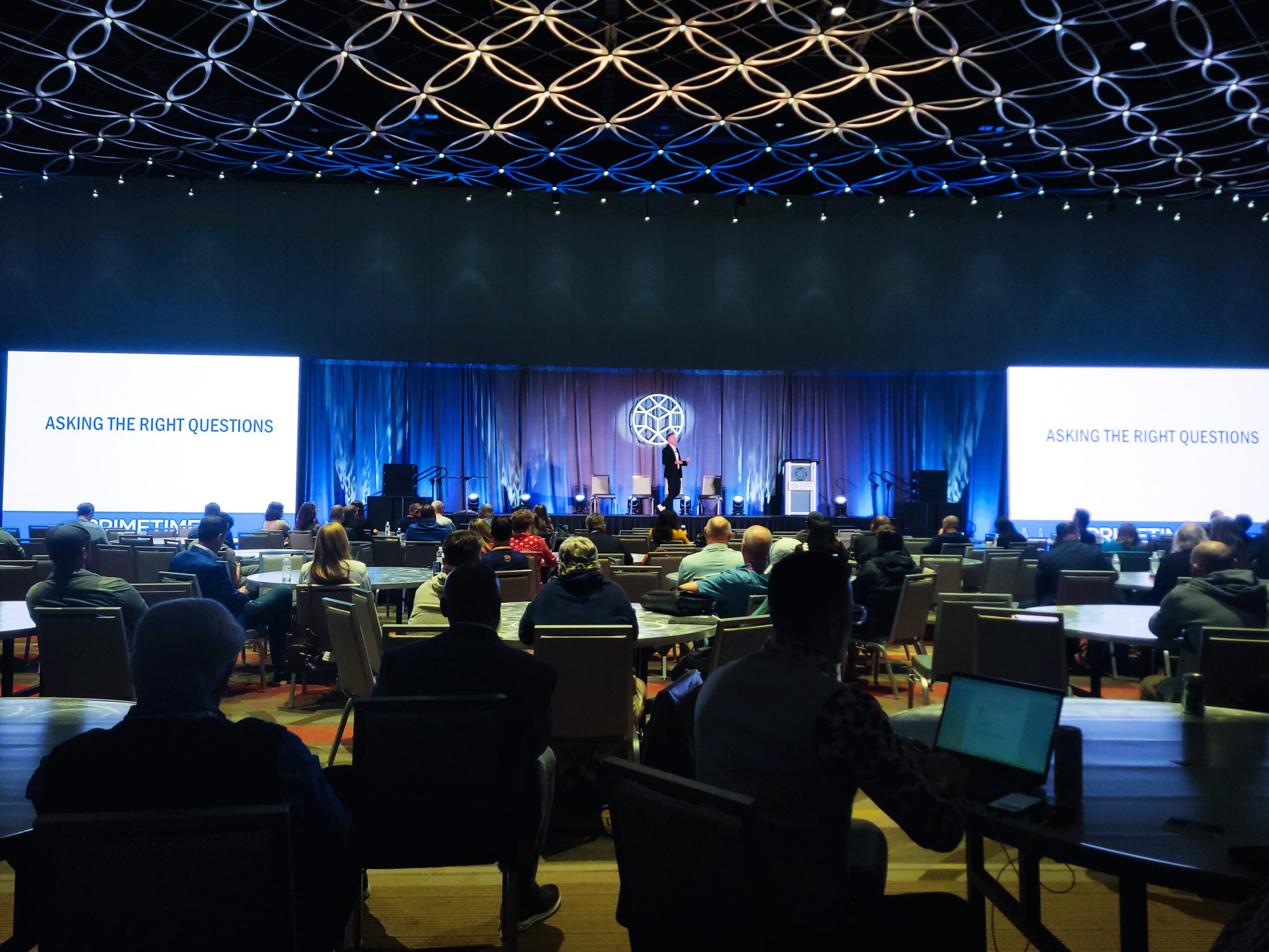 Presentation stage at a convention