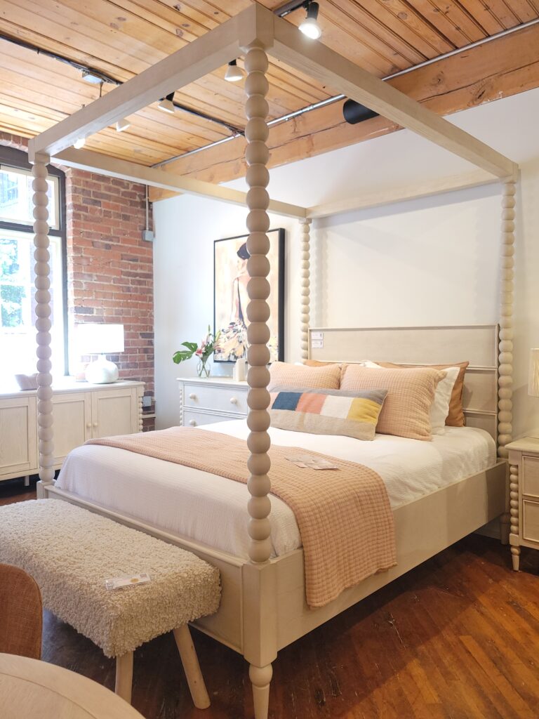 Bedroom set in a showroom