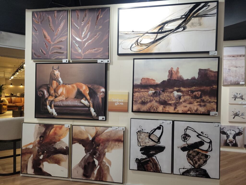 Artwork on a showroom wall
