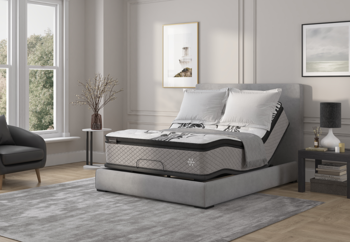 Bedroom with adjustable mattress