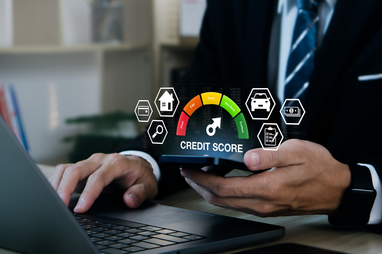 Credit score concept image with overlay text
