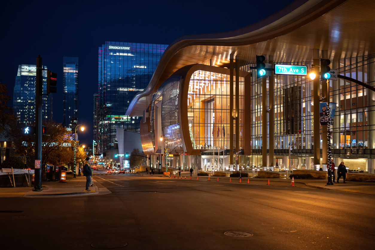 Nashville Music City Center at night