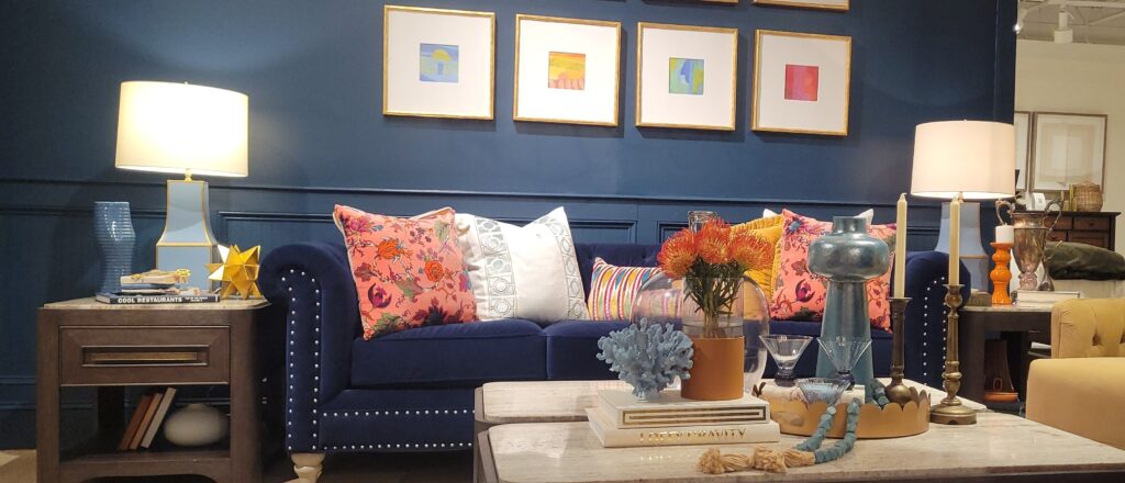Mixed prints in a living room