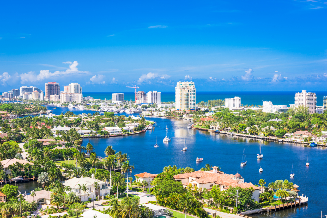 Fort Lauderdale Skyline Fort Lauderdale, Florida, USA skyline over Barrier Island.