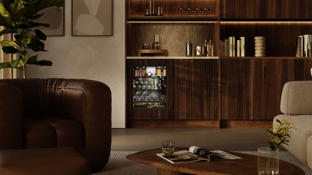 Wine cooler in a modern room