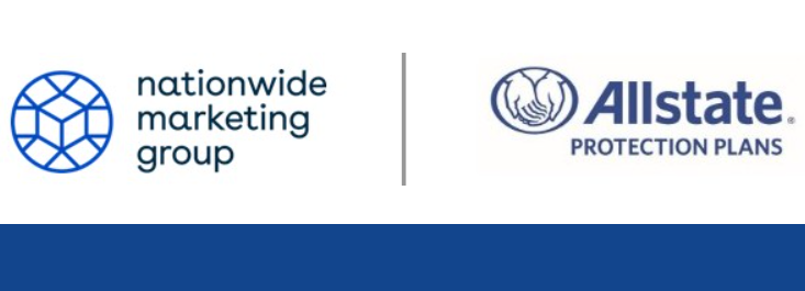 Allstate x NMG logos Allstate Protection Plans logo and Nationwide Marketing Group logo