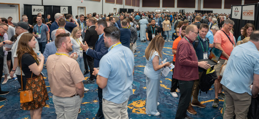 People mingling and networking at an event